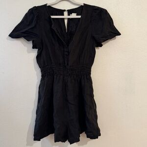 By Anthropologie Black Swim Cover-Up Romper – Size S